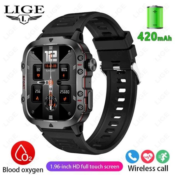 LIGE Bluetooth Calling Rugged Smartwatch Hello White - Image 2