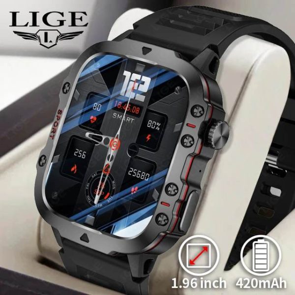 LIGE Bluetooth Calling Rugged Smartwatch Hello White