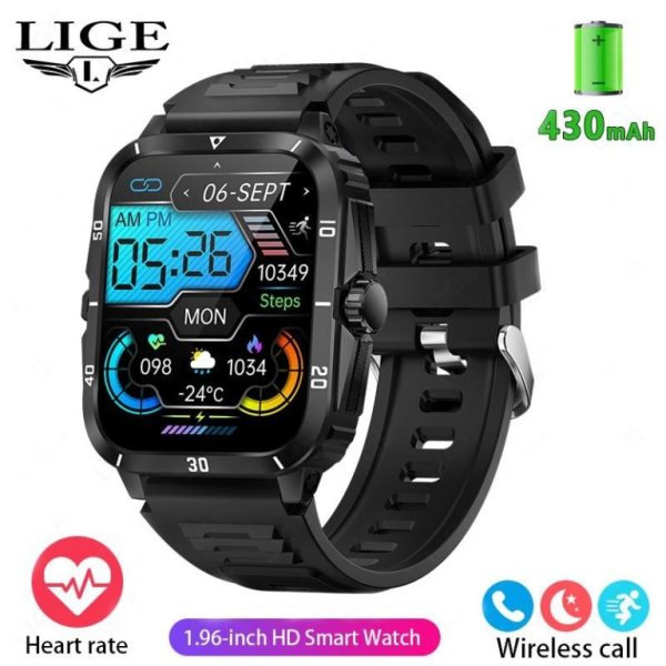 Lige Military Grade Rugged Bluetooth Calling Waterproof Smartwatch BW0696 - Image 3