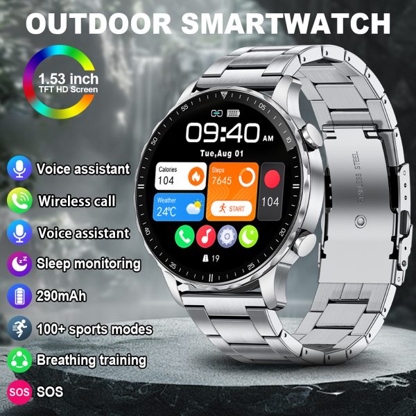 New Design LIGE Multifunctional AI Voice Assistant Bluetooth Calling Waterproof Smartwatch - Image 4