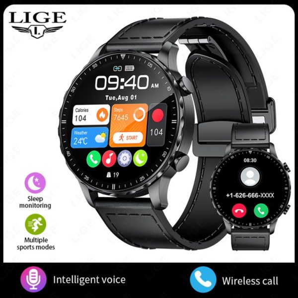 New Design LIGE Multifunctional AI Voice Assistant Bluetooth Calling Waterproof Smartwatch - Image 3