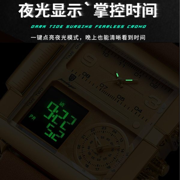 POEDAGAR luxurias men's double display electronic quartz watch - Image 4