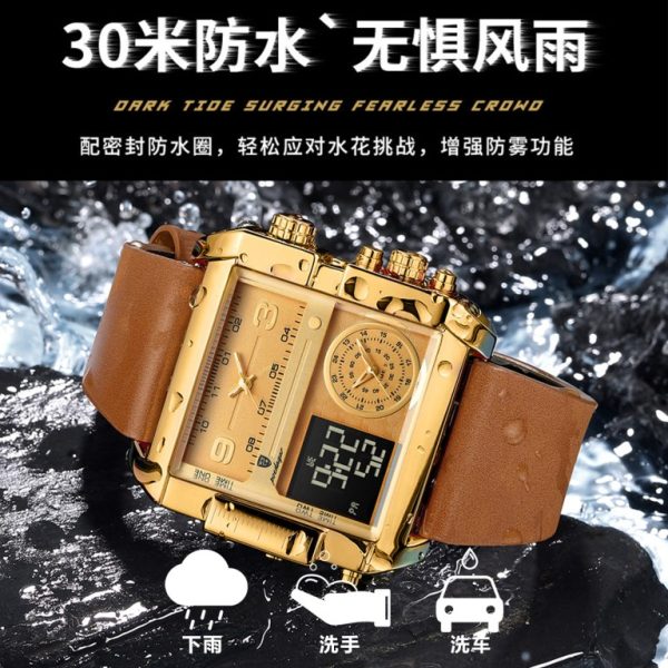 POEDAGAR luxurias men's double display electronic quartz watch - Image 3