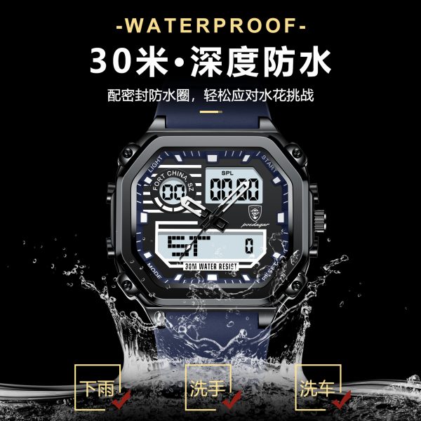 Poedagar double display electronic watch casio style - Image 4