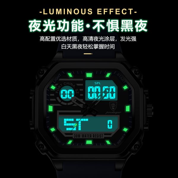 Poedagar double display electronic watch casio style - Image 3