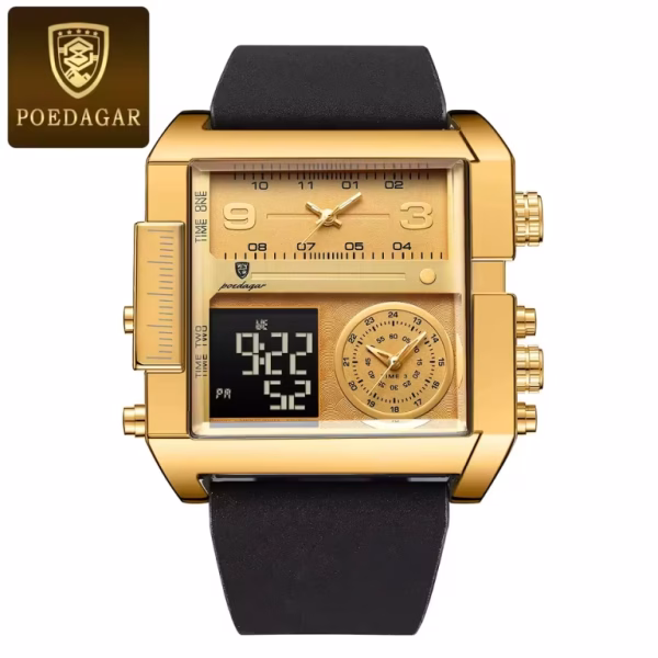 POEDAGAR luxurias men's double display electronic quartz watch - Image 2