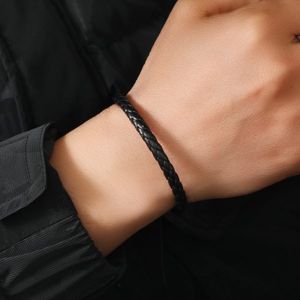 Simple Design Leather Beaded Bracelet - Image 2