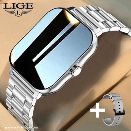 LIGE Full Touch Bluetooth Calling Multifunctional Smartwatch GT20 Silver v2