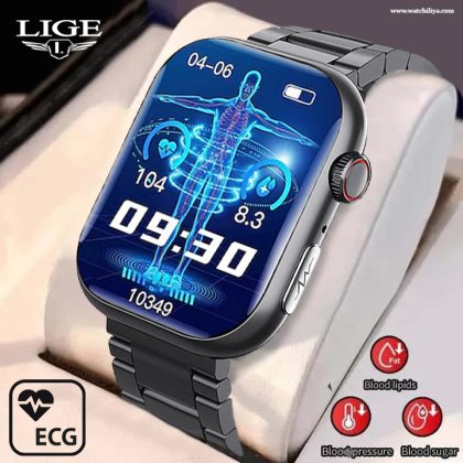 ECG & Blood Sugar Monitoring AI Medical Grade Smartwatch F100